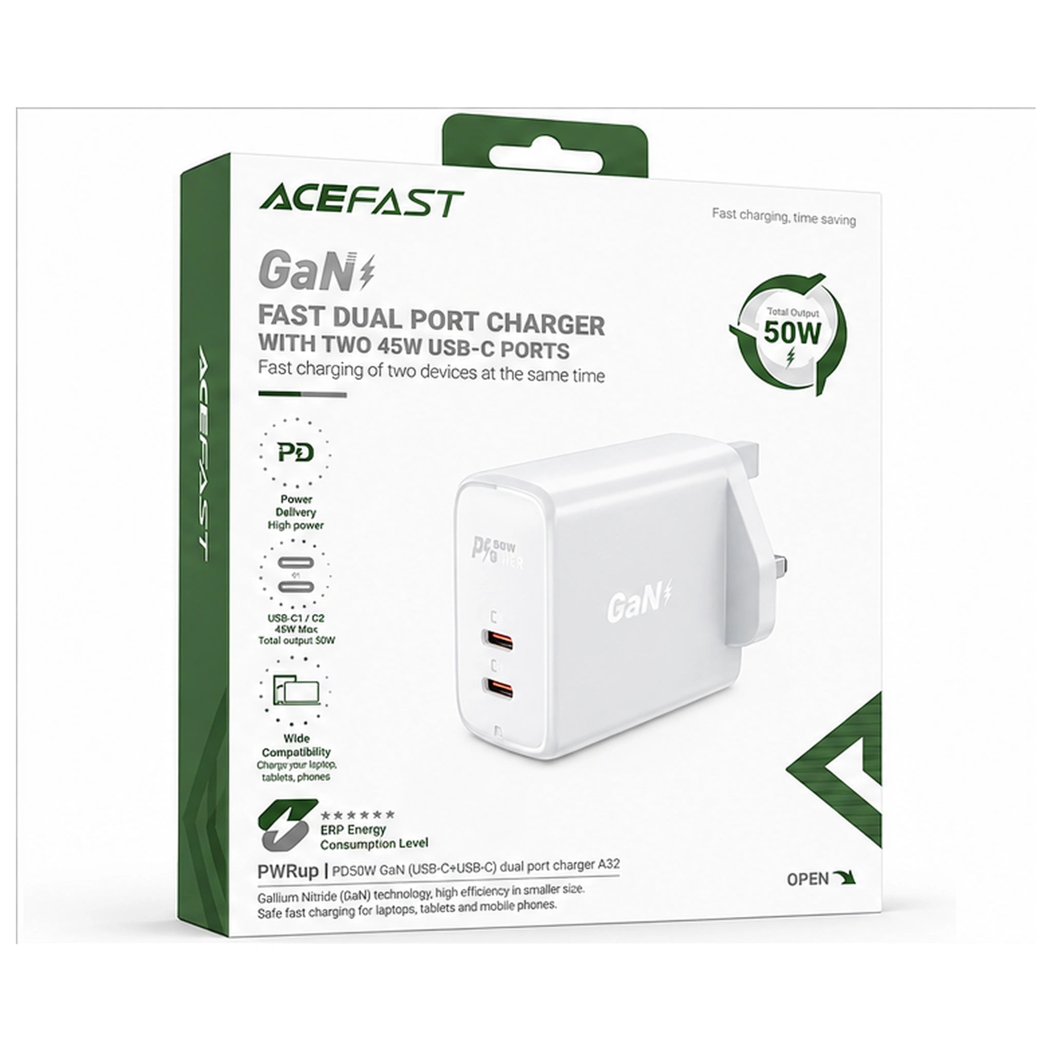 ACEFAST A32 50W GaN Dual USB-C Fast Charger