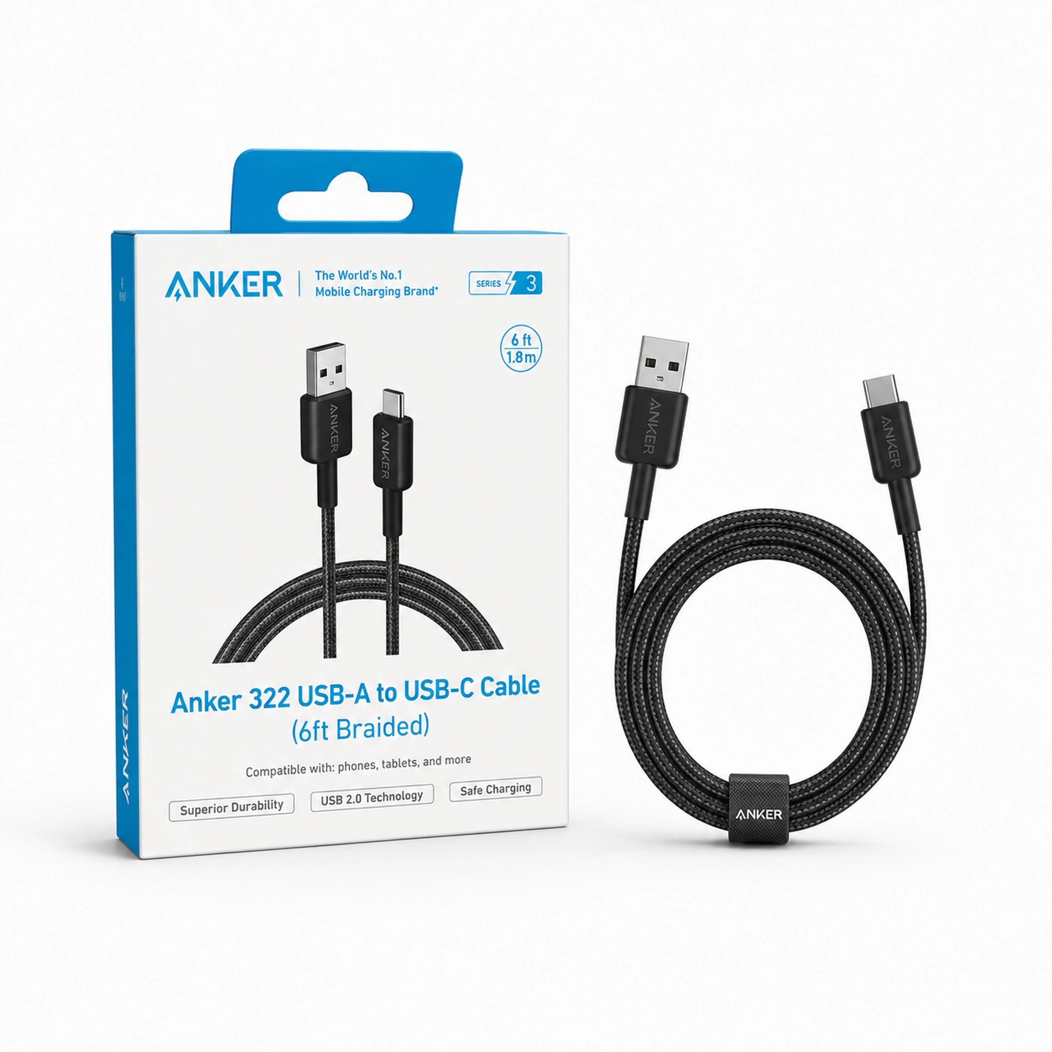 Anker 322 USB-A to USB-C Cable 6ft