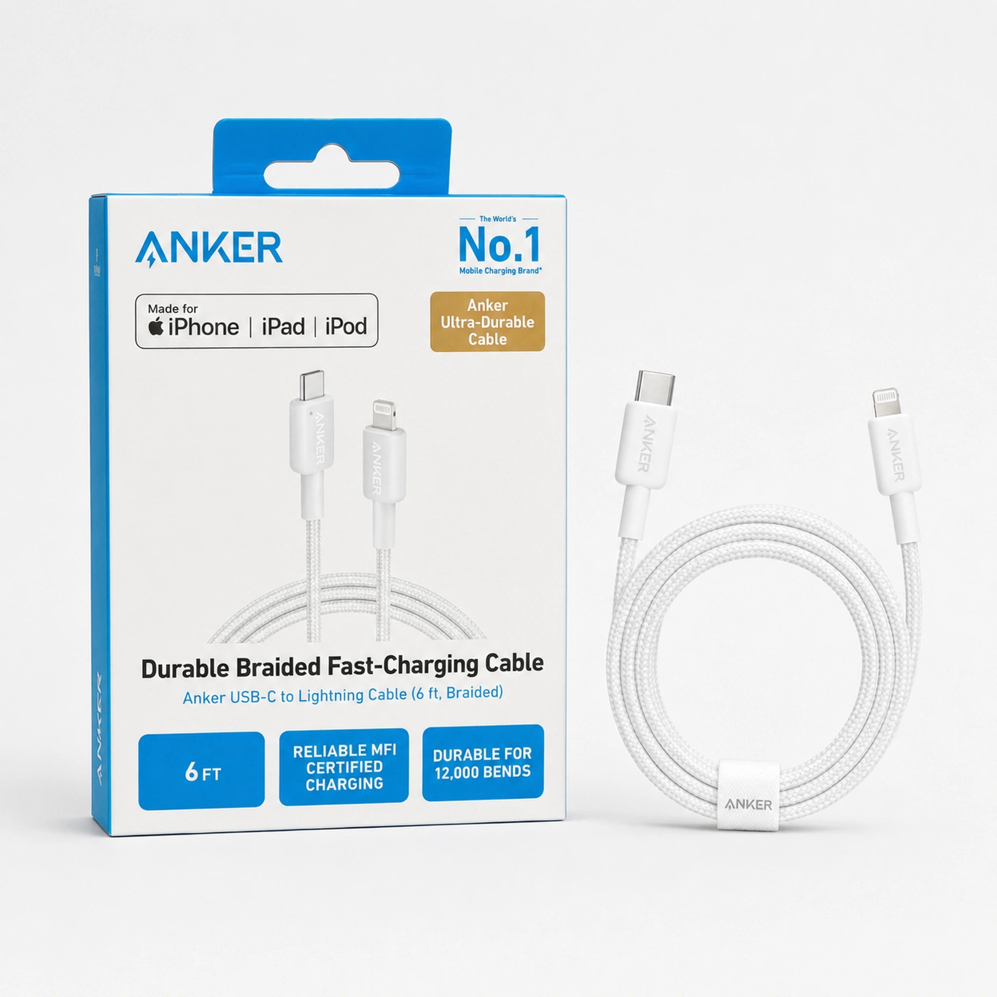 Anker USB-C to Lightning Braided Cable 6ft