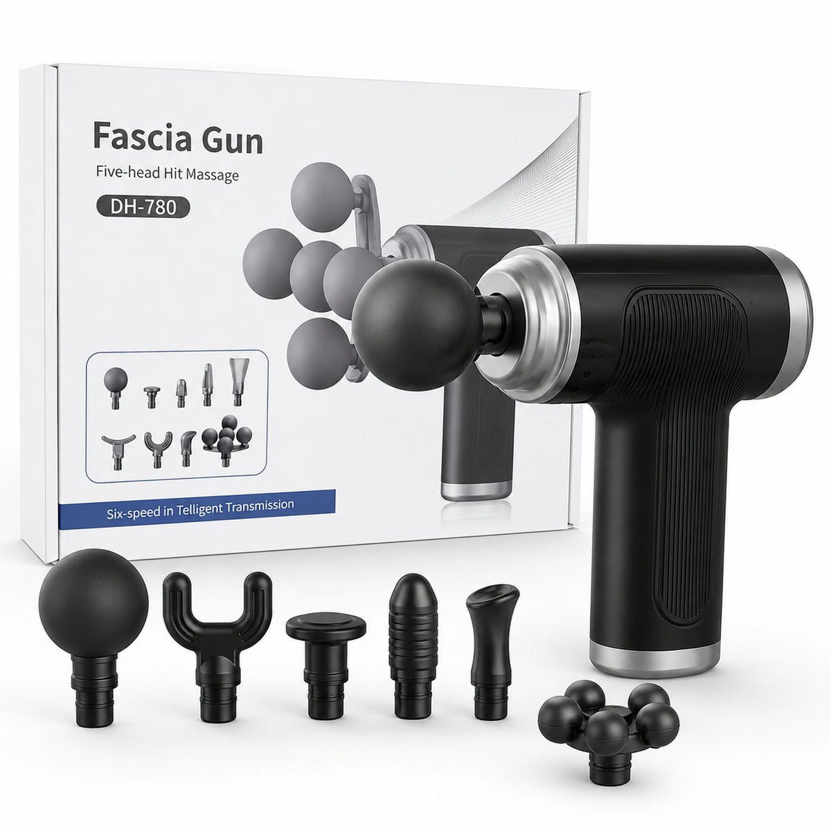 DH-780 Fascia Massage Gun with 5 Massage Heads