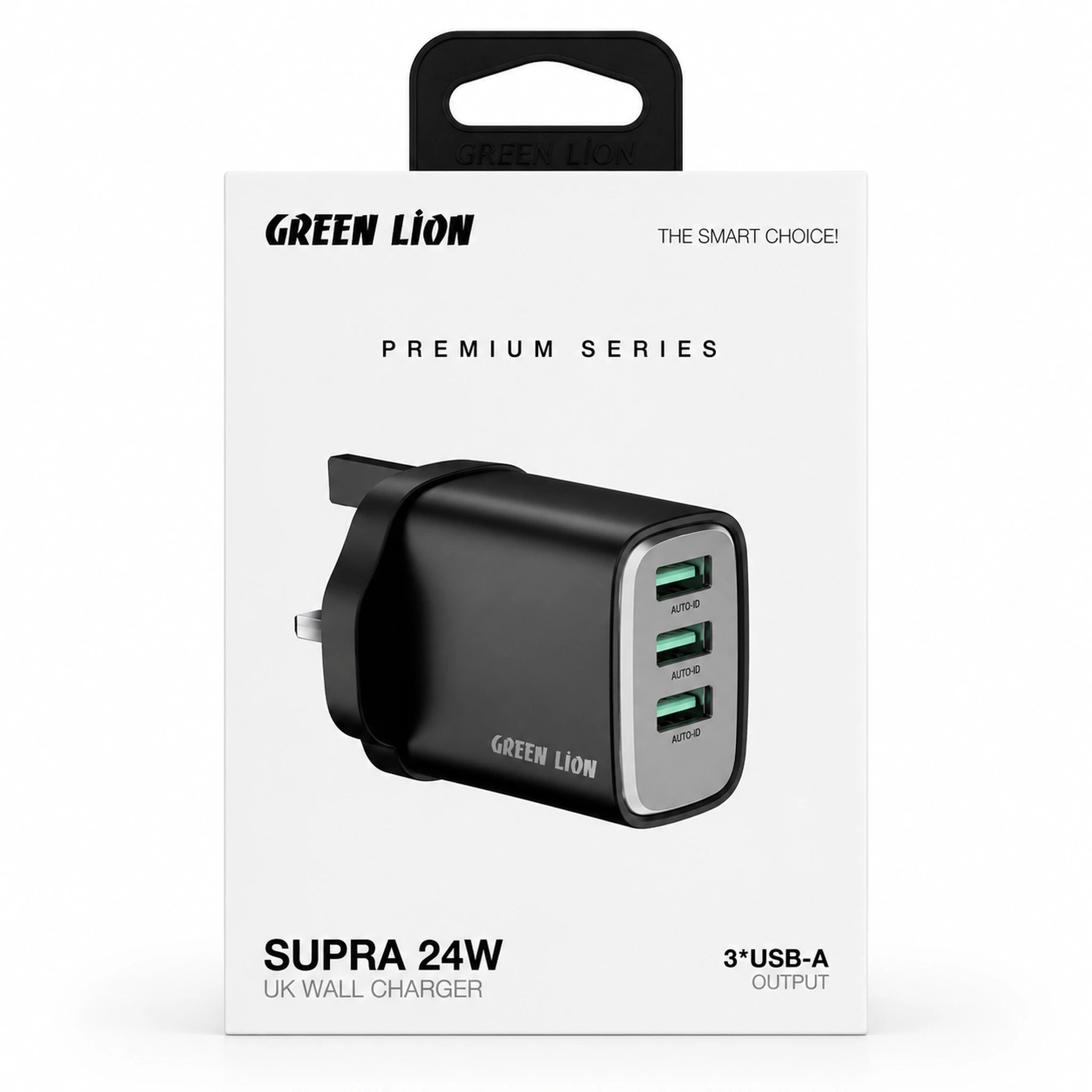 Green Lion Supra 24W 3 USB-A UK Wall Charger