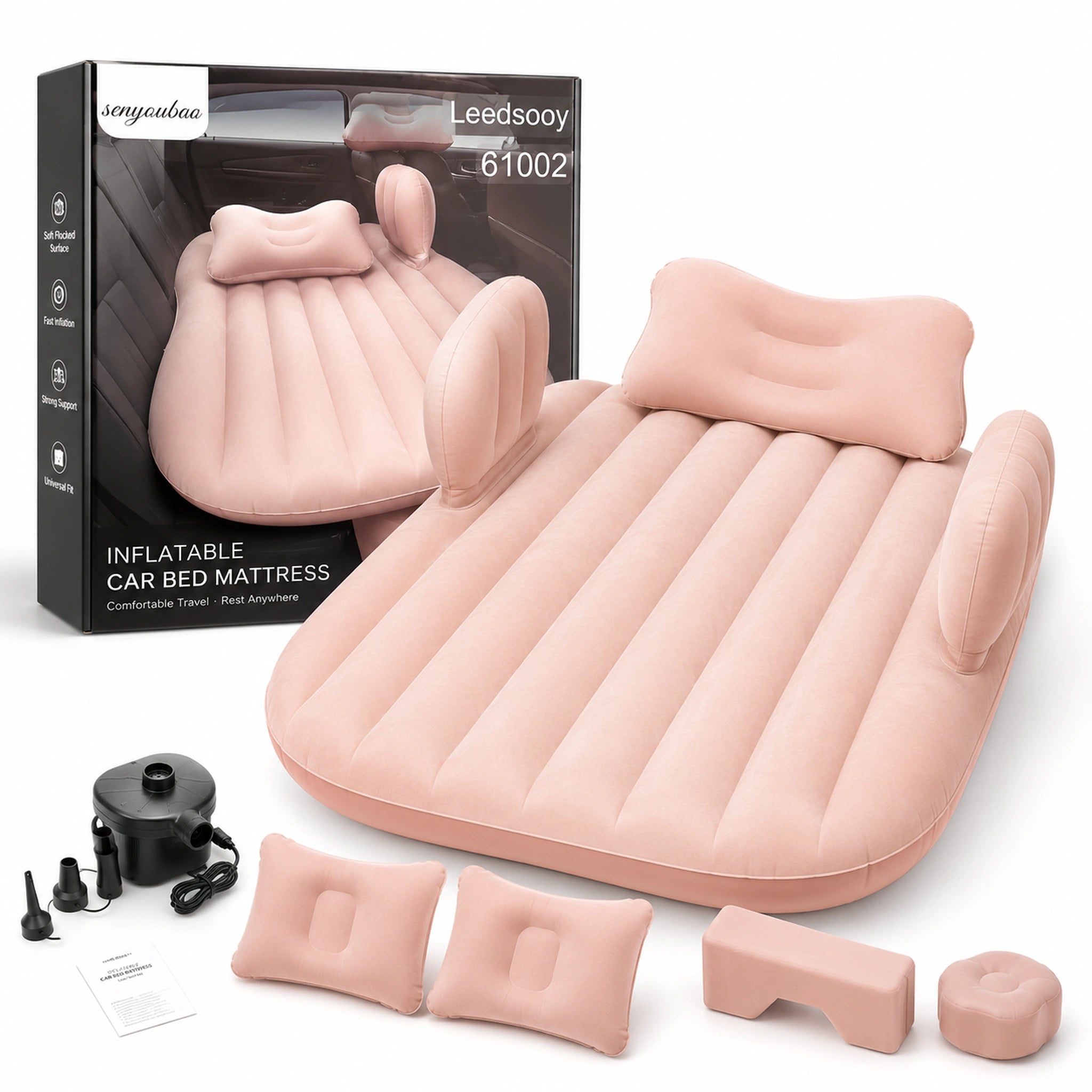 Inflatable Car Bed Mattress Set with Air Pump