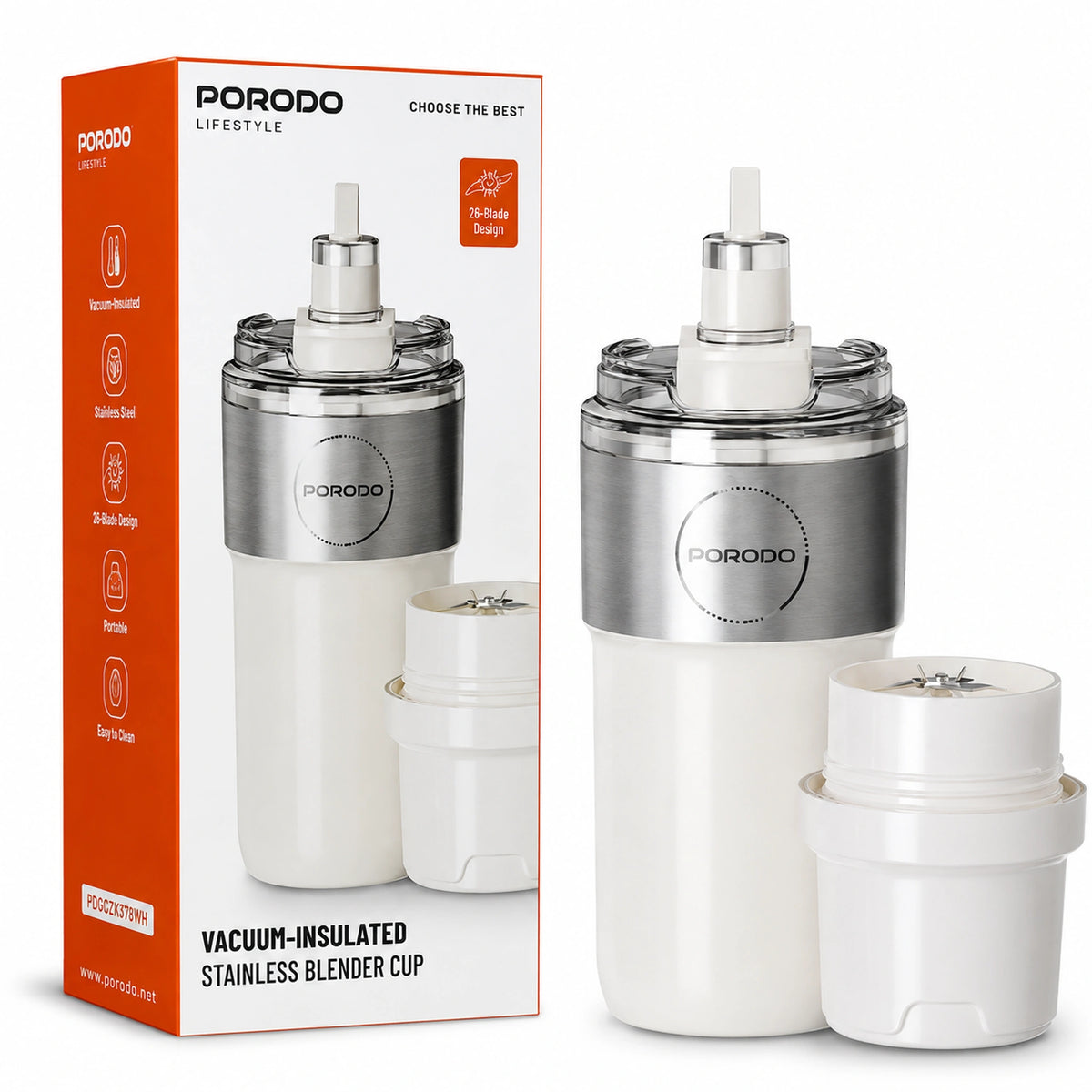 Porodo Vacuum Insulated Stainless Blender Cup