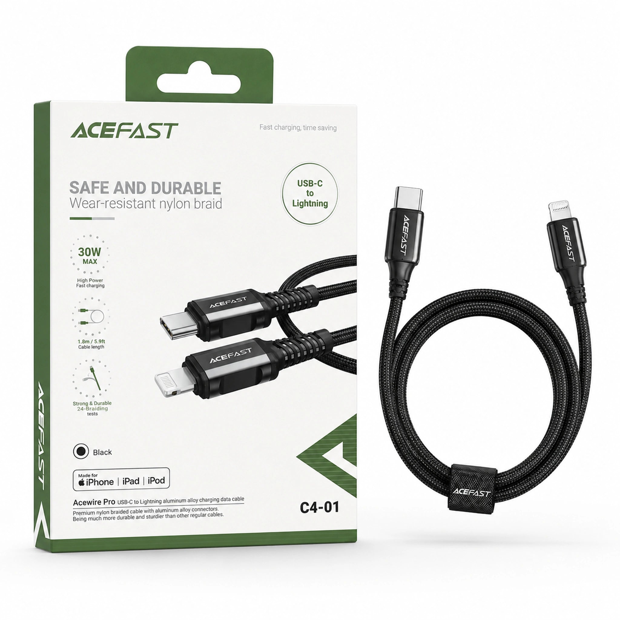 ACEFAST C4-01 USB-C to Lightning Braided Cable