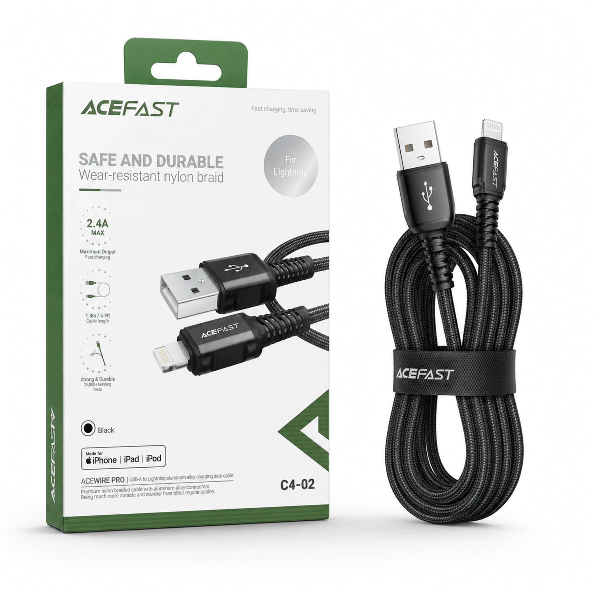 ACEFAST C4-02 USB-A to Lightning Braided Cable