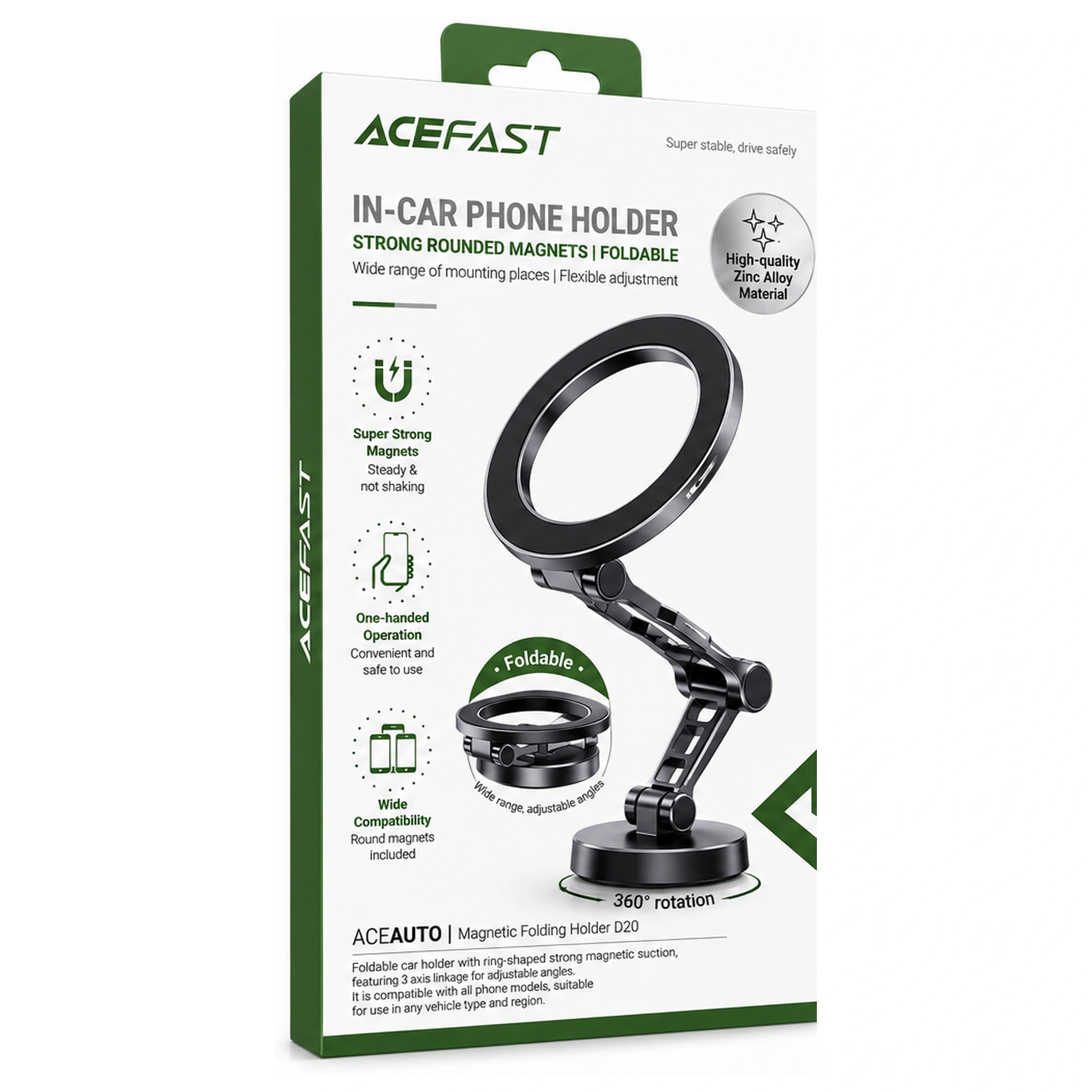 ACEFAST D20 In-Car Magnetic Folding Phone Holder