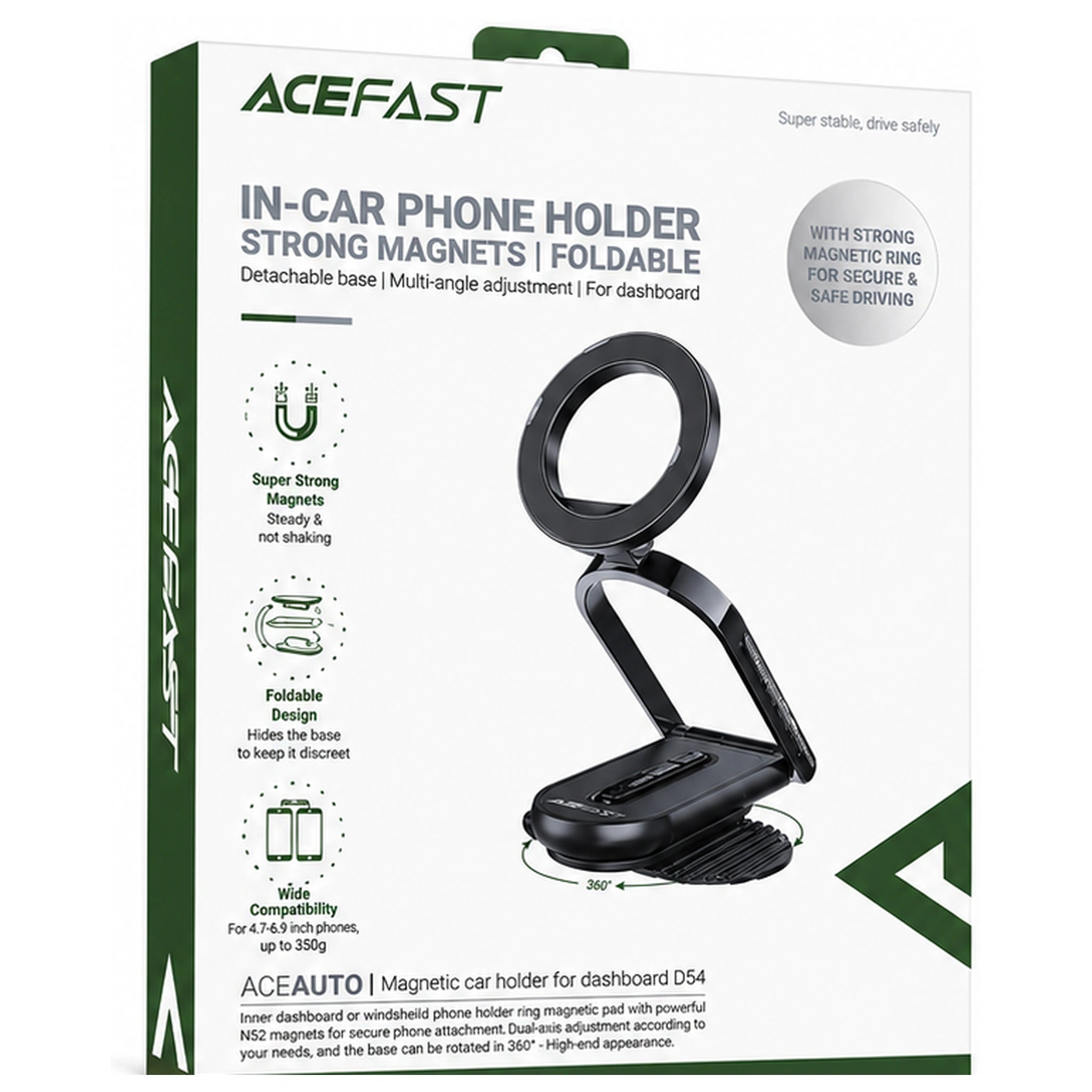ACEFAST D54 In-Car Magnetic Foldable Phone Holder