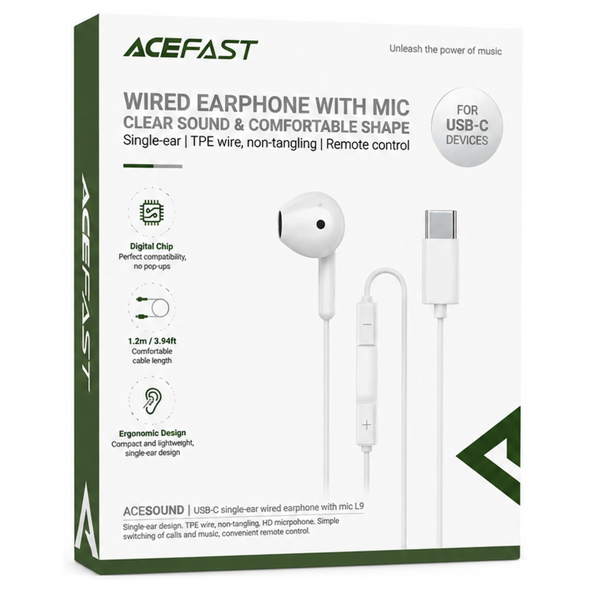 ACEFAST L9 USB-C Wired Earphone with Mic
