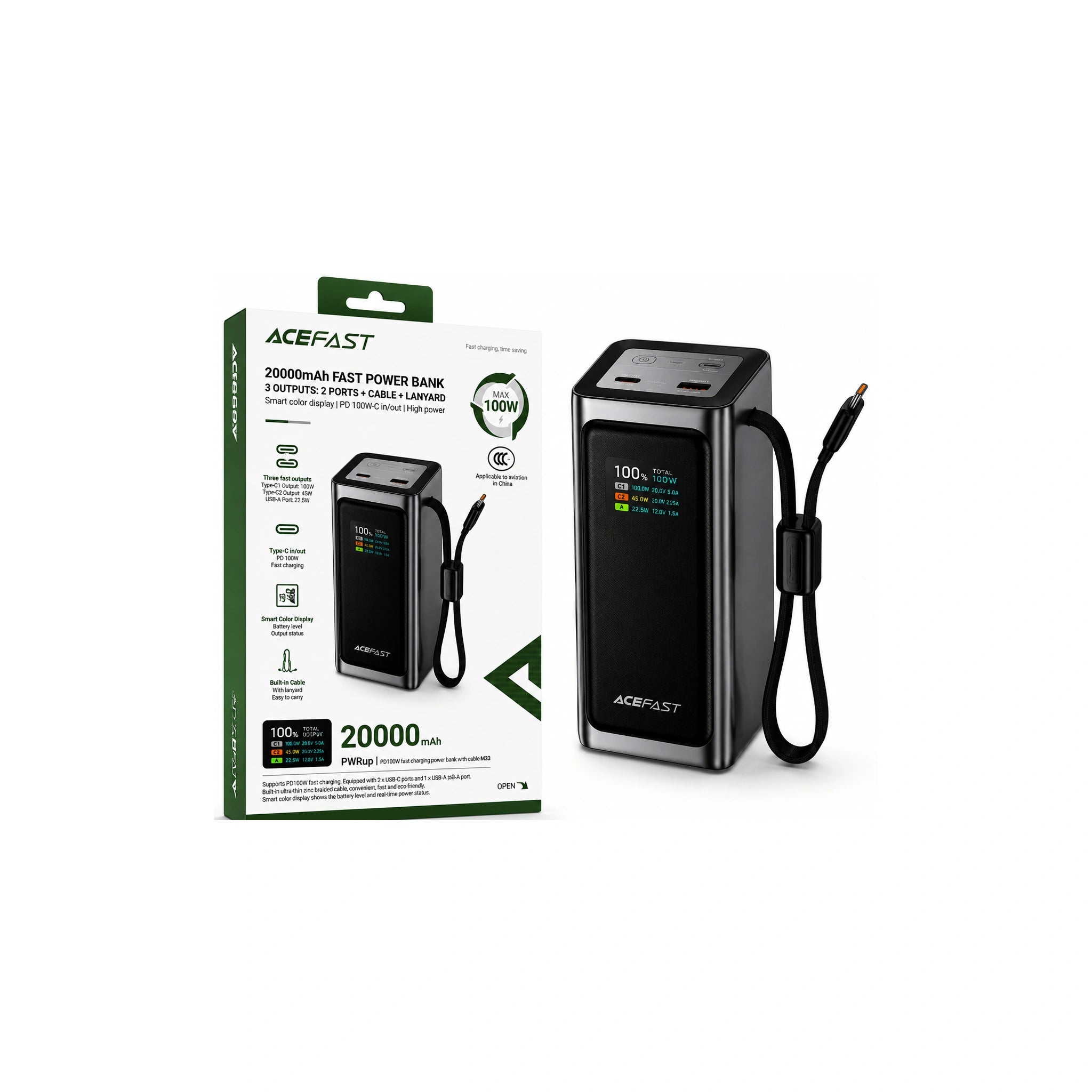 ACEFAST M33 20000mAh PD100W Fast Power Bank