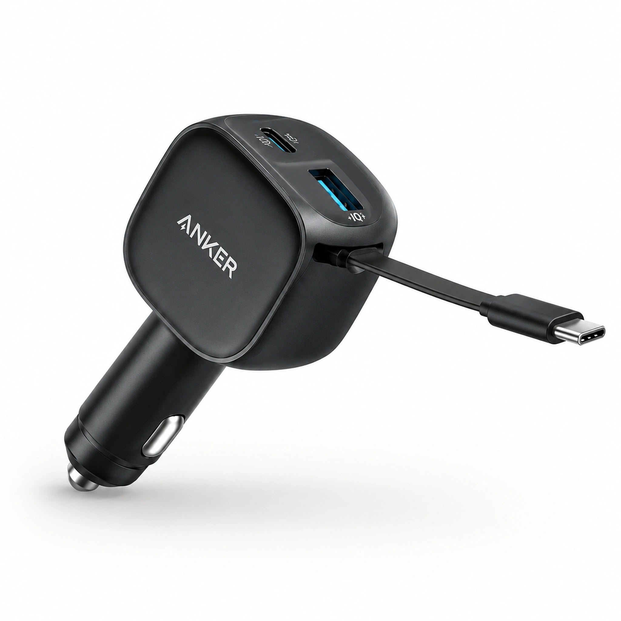 Anker Nano Car Charger 75W with Built-In Retractable USB-C Cable