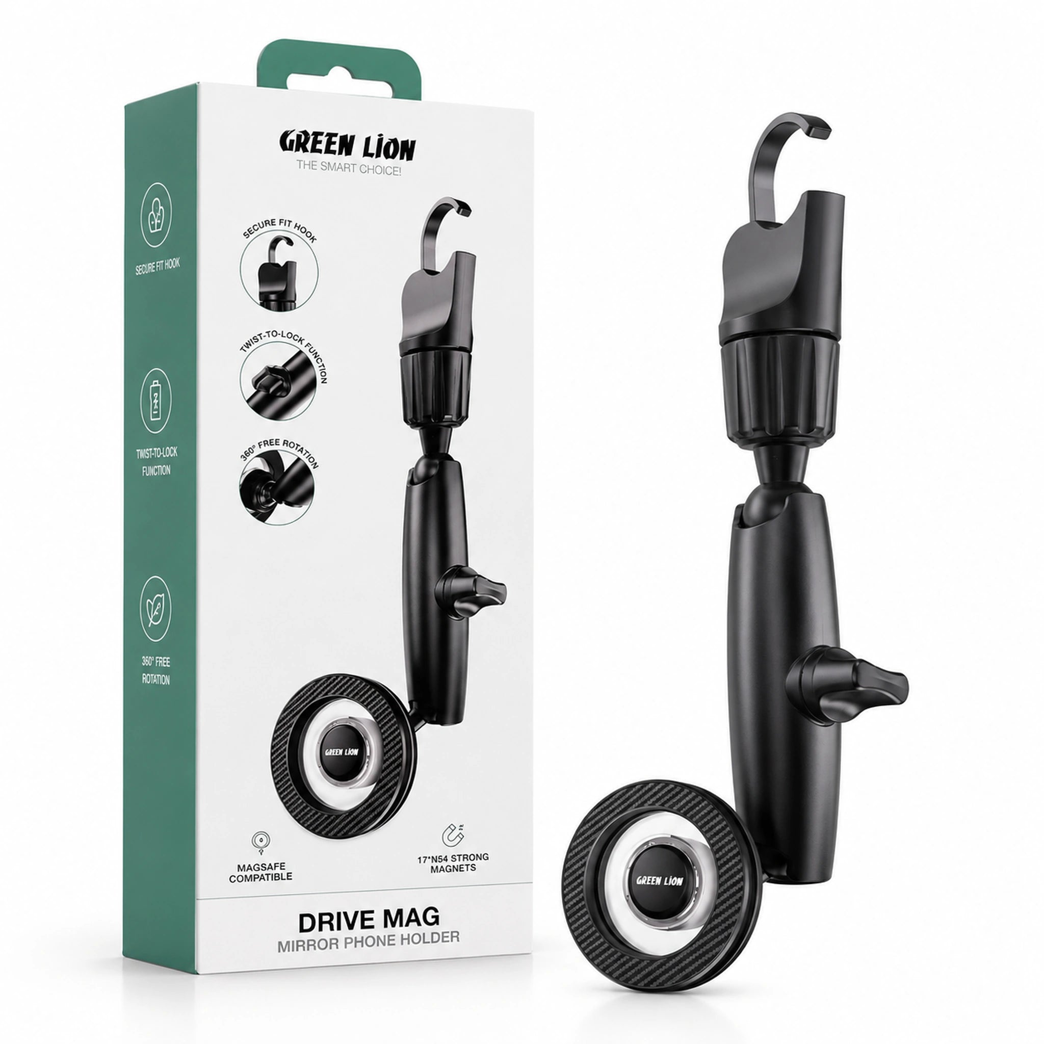 Green Lion Drive Mag Mirror Phone Holder