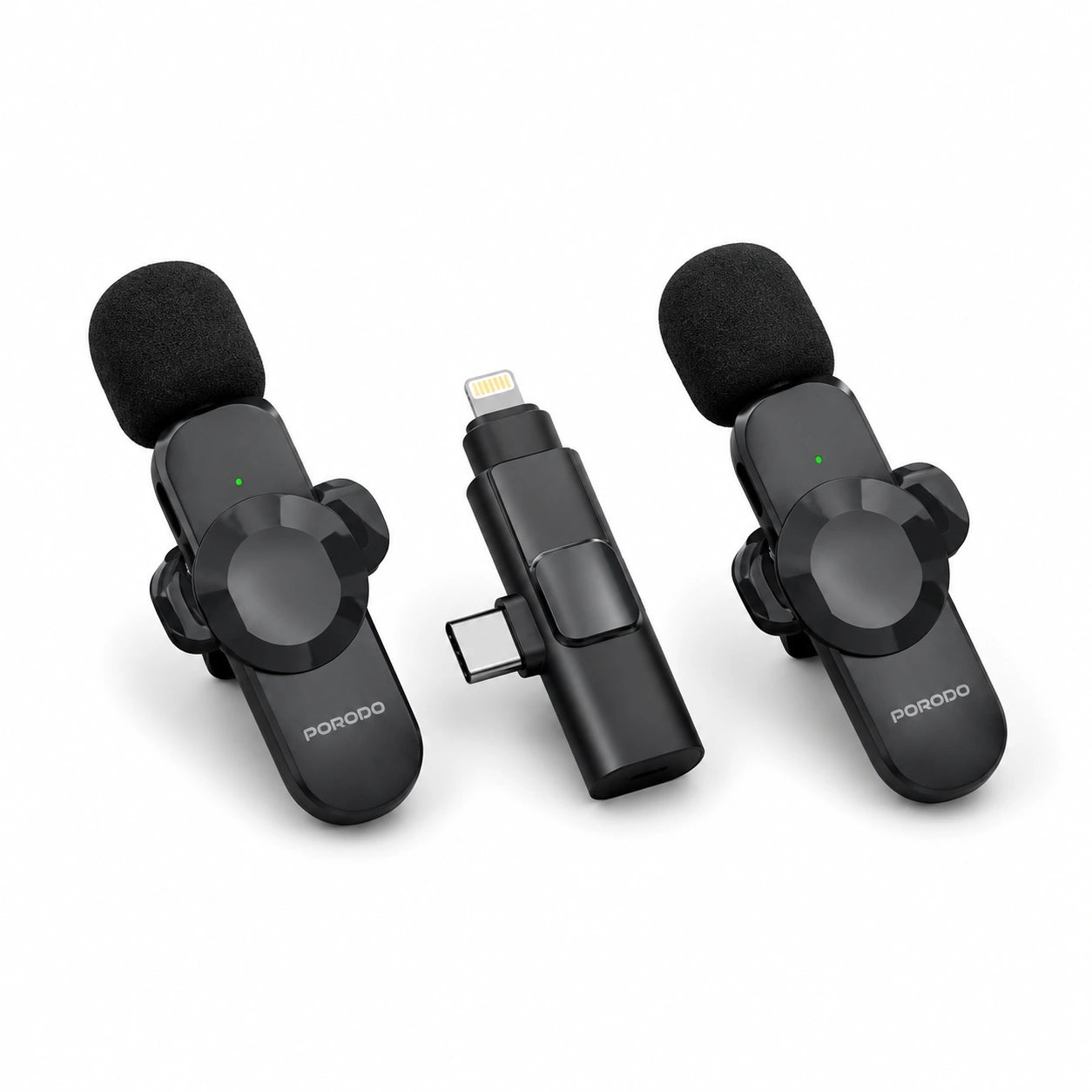 Porodo Audix Pro Dual Wireless Lavalier Microphone